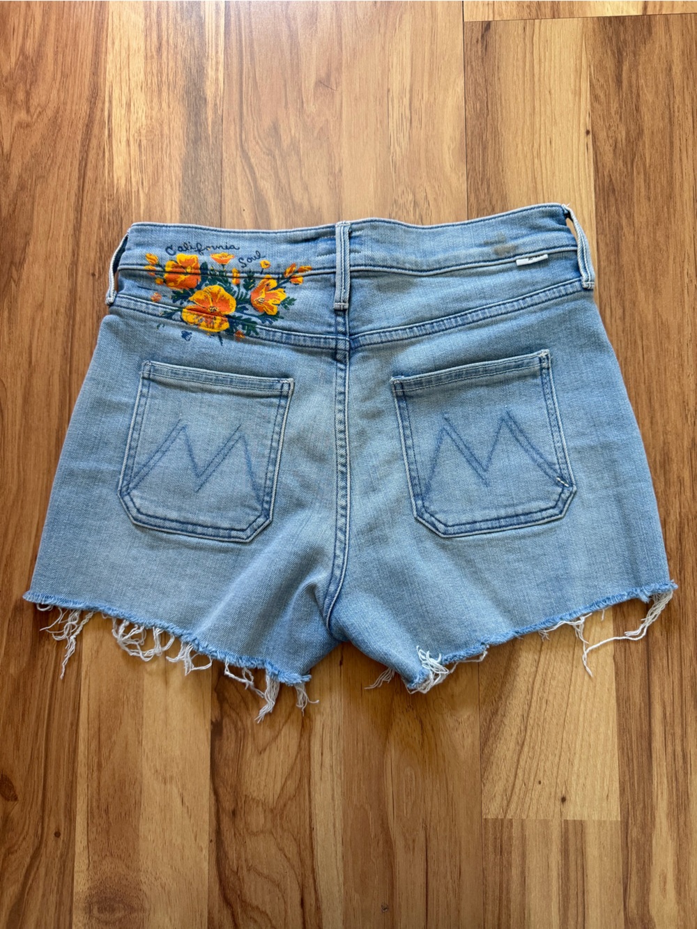 MOTHER Patchie Denim Cutoff Shorts 🧡 California Soul - Picture 1 of 5